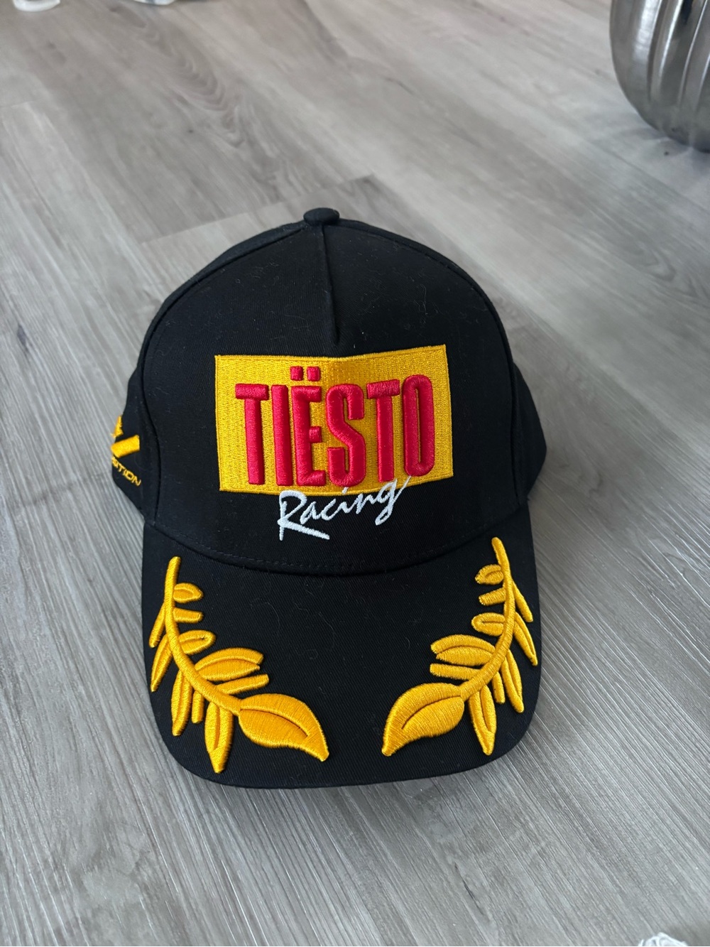 Tiësto Racing Black Cap with Yellow Embroidery